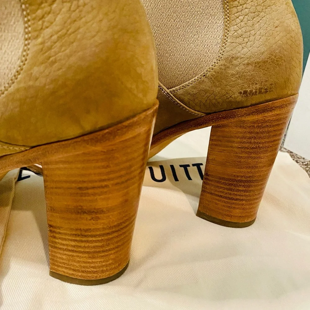 Louis Vuitton Beige Suede Adventure Heeled Ankle Boots